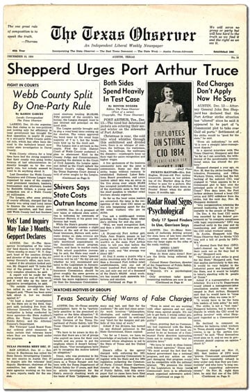 The Texas Observer First Issue
